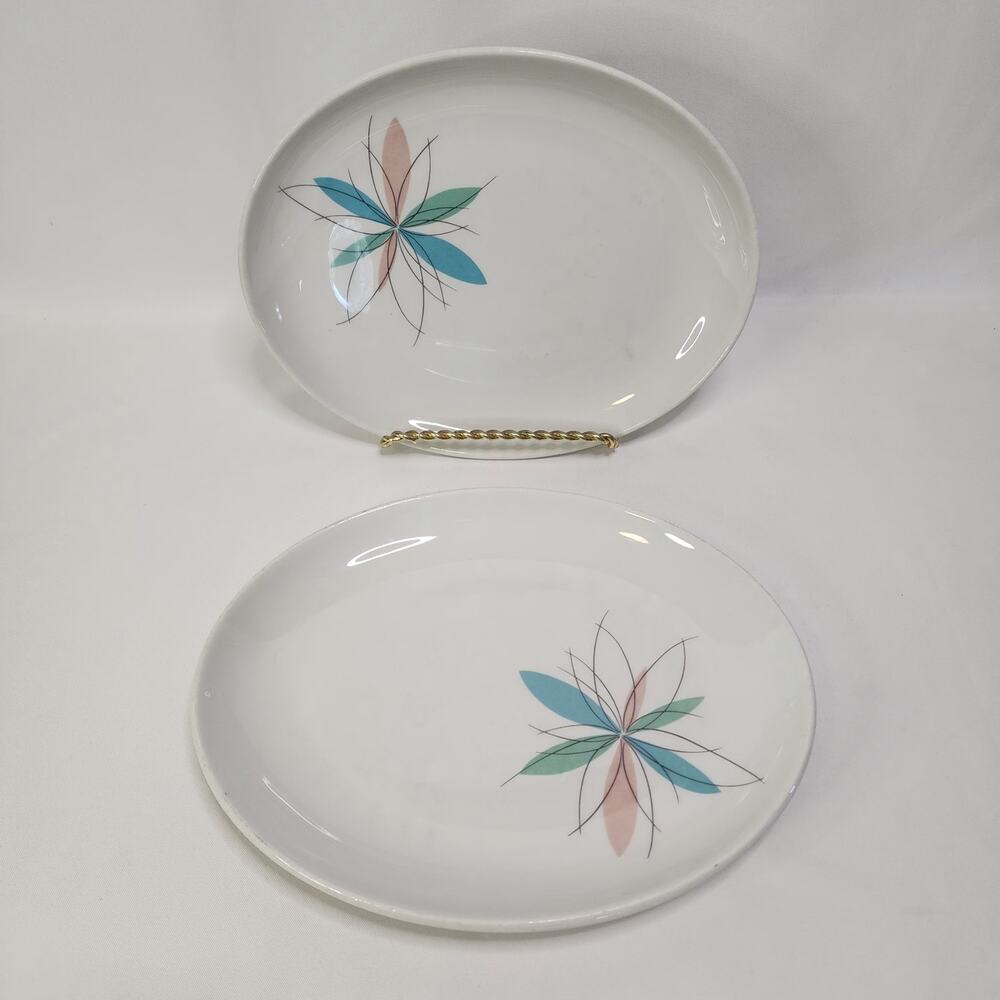 Vintage Shenango Atomic Starburst Flower Platter 9" Restaurant Ware